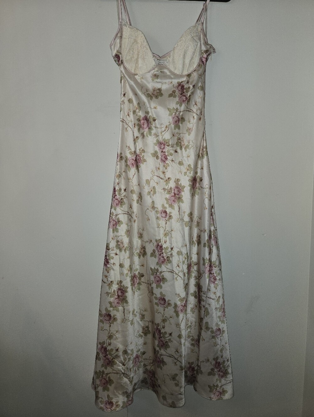 House of CB Felicity [Size XS] Floral Ivory Satin Lace Midi Coquette Dress